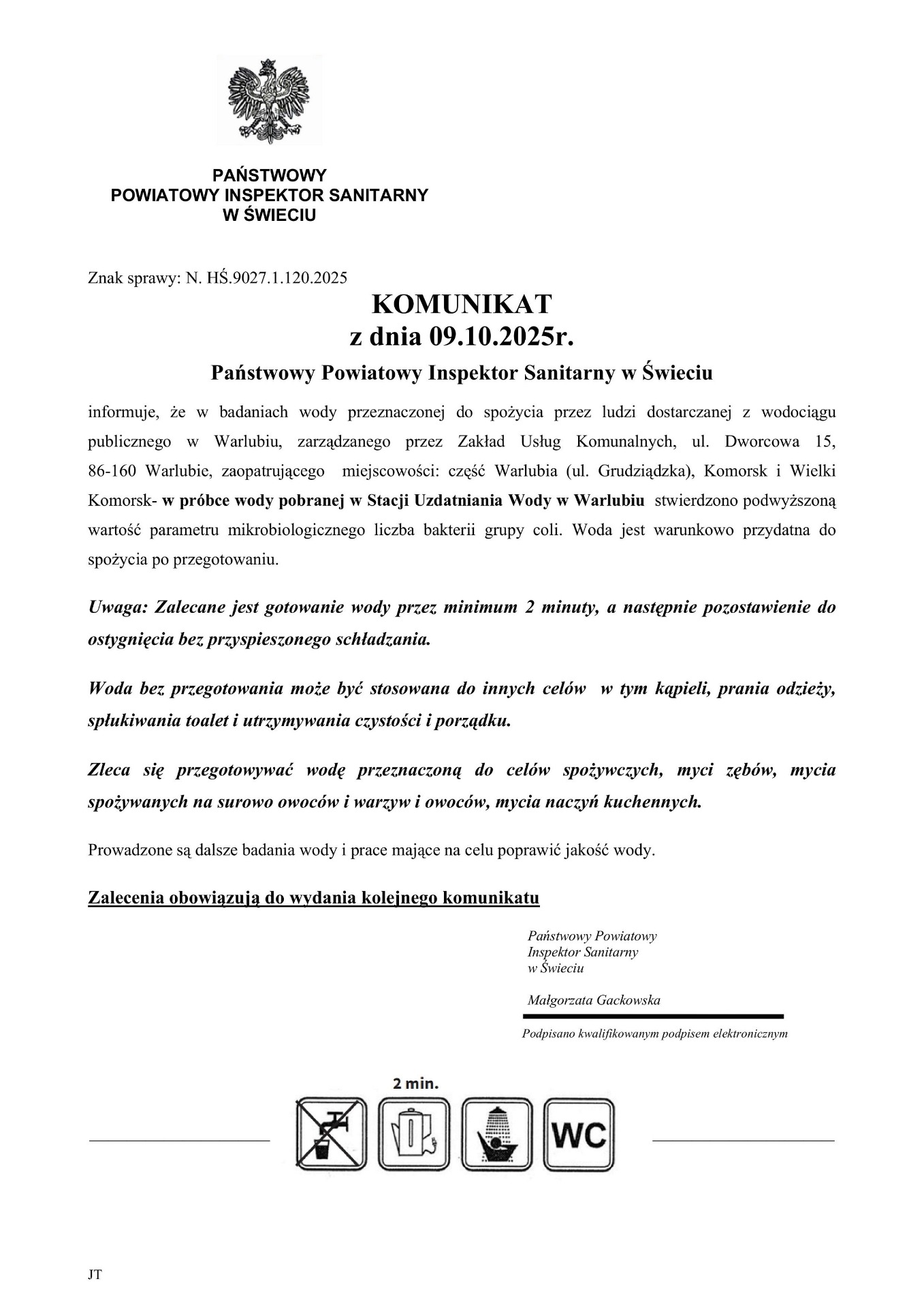 komunikat z dnia 09;.10.2025