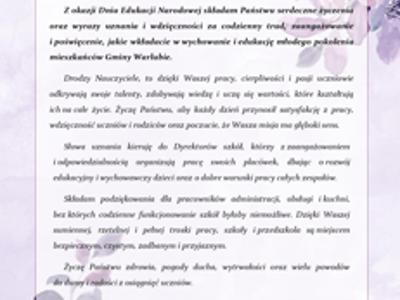 życzenia z okazji Dnia Edukacji Narodowej