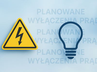 Znak ostrzegawczy informujący o planowanym wyłączeniu prądu