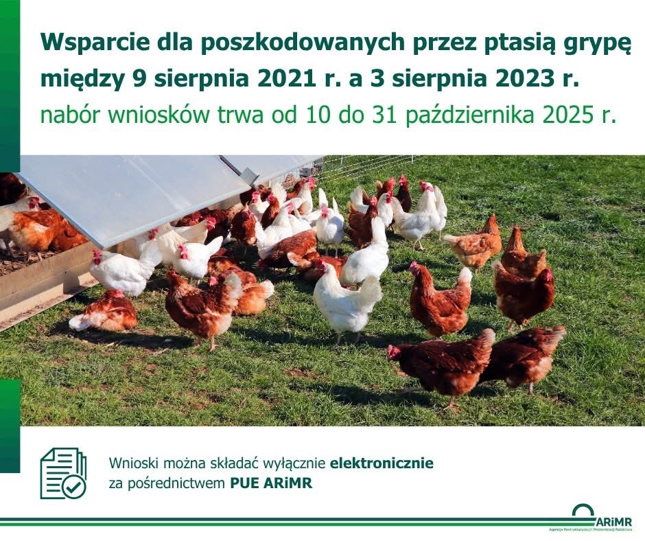 Wsparcie dla poszkodowanych przez ptasią grypę 10.10 do 31.10.2025