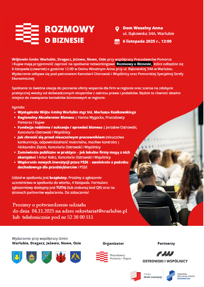 Informacja rozmowy o biznesie