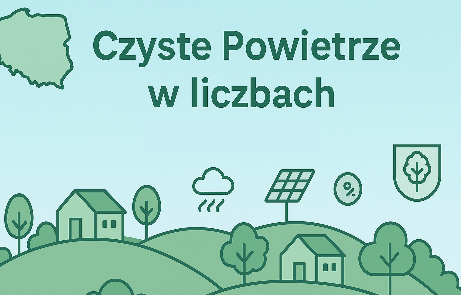 Czyste powietrze w liczbach zielone wzgórza