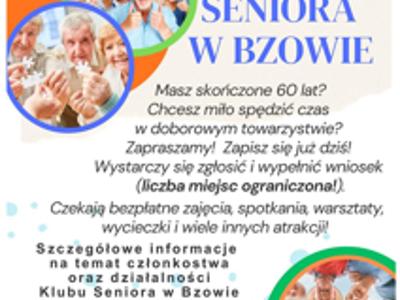 Gminny Ośrodek Pomocy Społecznej w Warlubiu zaprasza chętnych do Klubów Seniora w Bzowie i w Rulewie