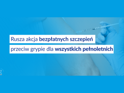 Napis: Rusza akcja bezpłatnych szczepień