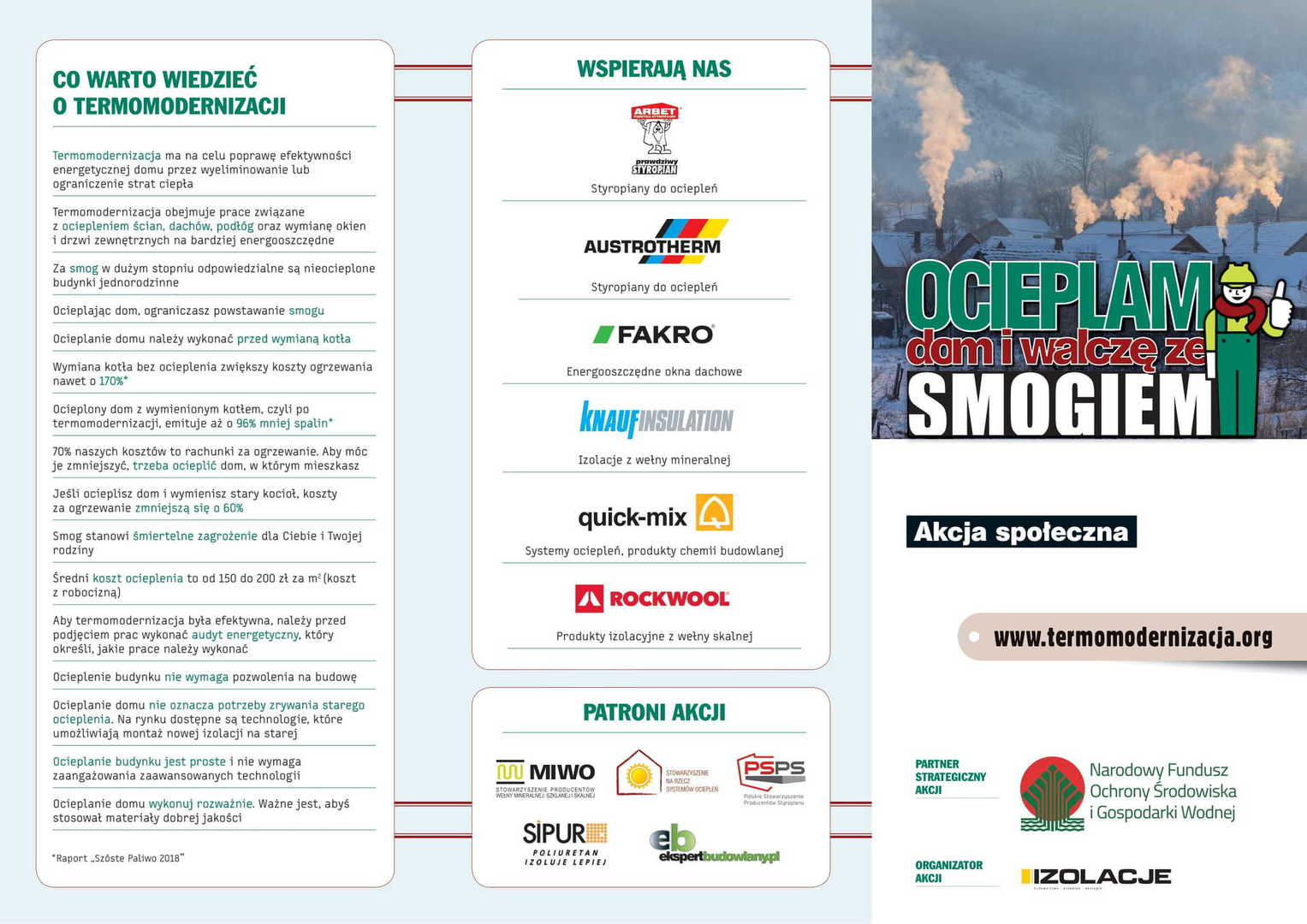 Plakat Akcja społeczna „Ocieplam dom i walczę ze smogiem”