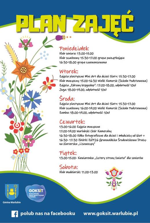 Plakat Plan Zajęć GOKSiT