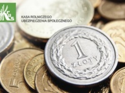 zdjęcie logotyp KRUS na tle złotówki