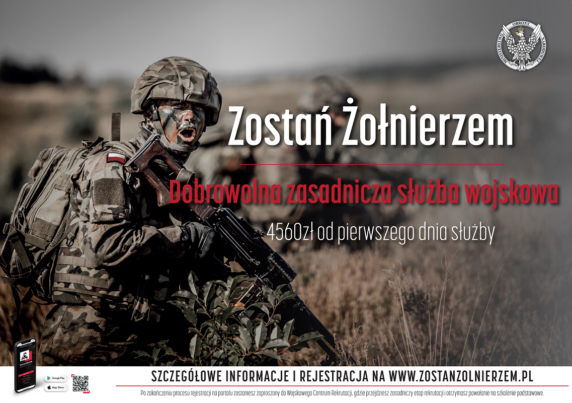 Plakat "Zostań Żołnierzem" - dobrowolna służba wojskowa