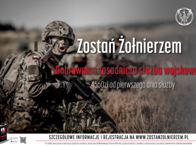 Plakat "Zostań Żołnierzem" - dobrowolna służba wojskowa