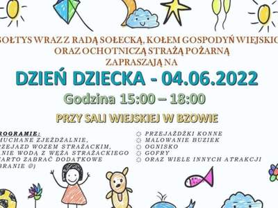 Plakat - Dzień Dziecka w Bzowie