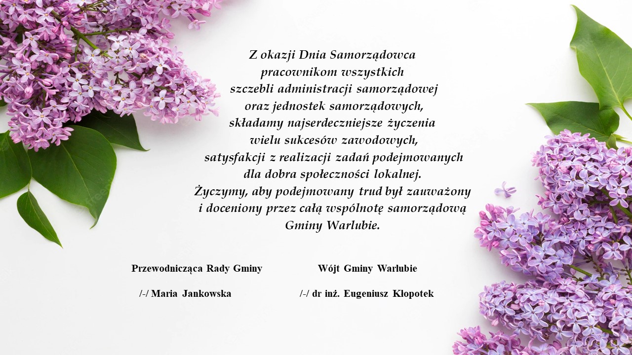 Życzenia z okazji Dnia Samorządowca