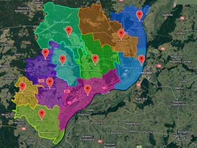miniatura mapka powiatu świeckiego