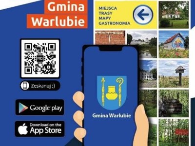 Plakat aplikacja mobilna Turystyczna Gmina Warlubie