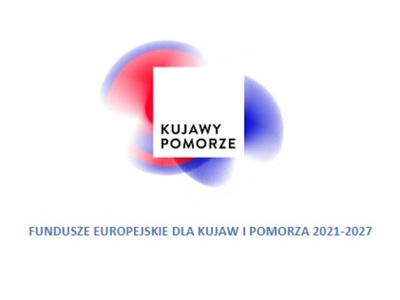logotyp kujawy pomorze, napis Fundusze Europejskie dla Kujaw i Pomorza 2021-2027