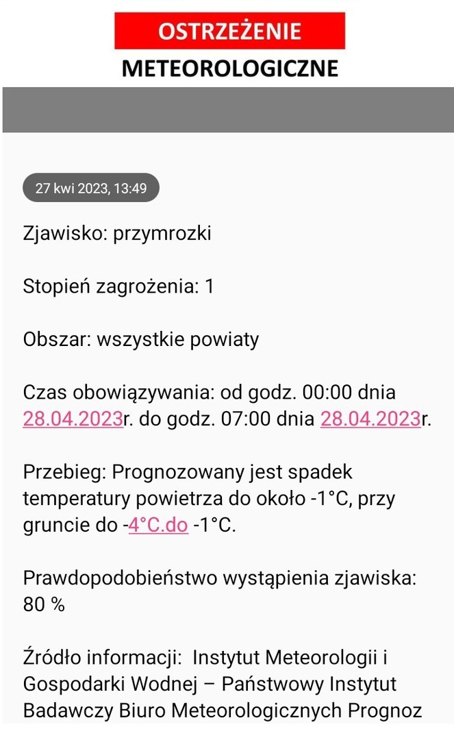 Ostrzeżenie meteorologiczne