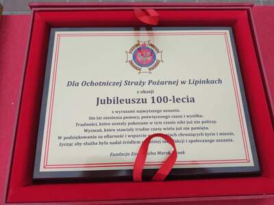 Jubileusz Jednostki OSP Lipinki, dyplom