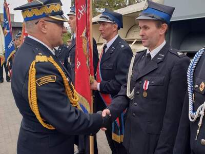Jubileusz Jednostki OSP Lipinki, przywitanie strażaków