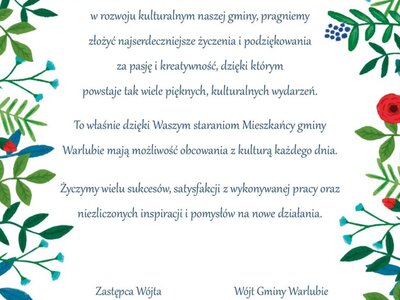 Życzenia z okazji Dnia Działacza Kultury
