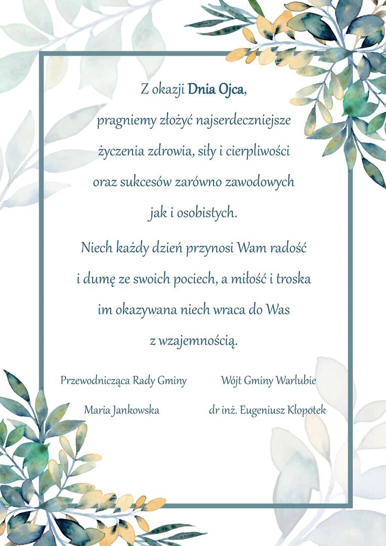 Życzenia z okazji Dnia Ojca