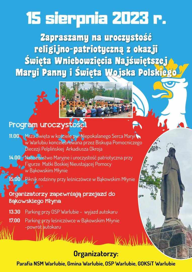 uroczystość religijno-patriotyczna plakat