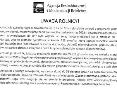 Informacja ARiMR
