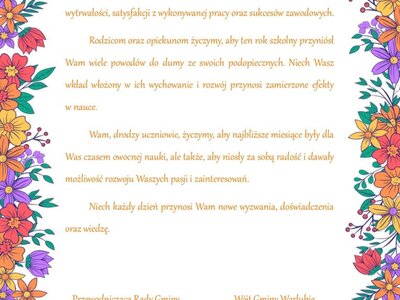 Życzenia z okazji rozpoczęcia roku szkolnego