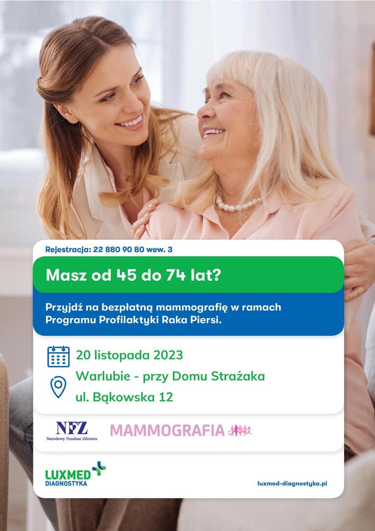 Mobilna pracownia mammograficzna w Gminie Warlubie
