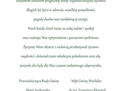 Życzenia - Ogólnopolski Dzień Seniora