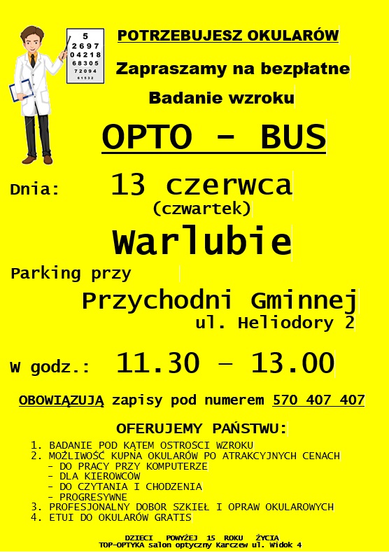 Zaproszenie na bezpłatne badanie wzroku