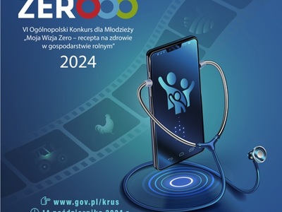 Plakat konkursu „Moja Wizja Zero 2024” – filmowy konkurs dla młodzieży o zdrowiu w gospodarstwie rolnym