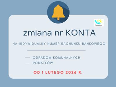 Zmiana numeru rachunku bankowego