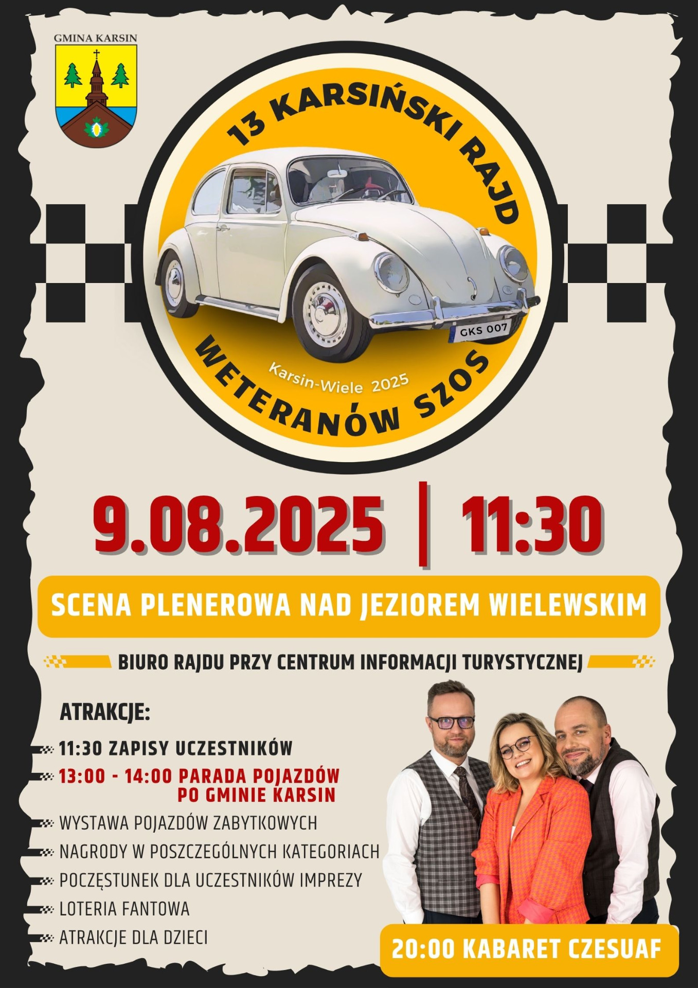 Plakat XIII Karsińskiego Rajdu Weteranów Szos