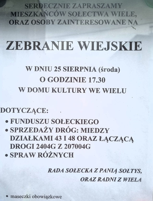 Zebranie wiejskie w Wielu