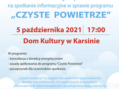 Zapraszamy na spotkanie dotyczące programu "Czyste Powietrze"