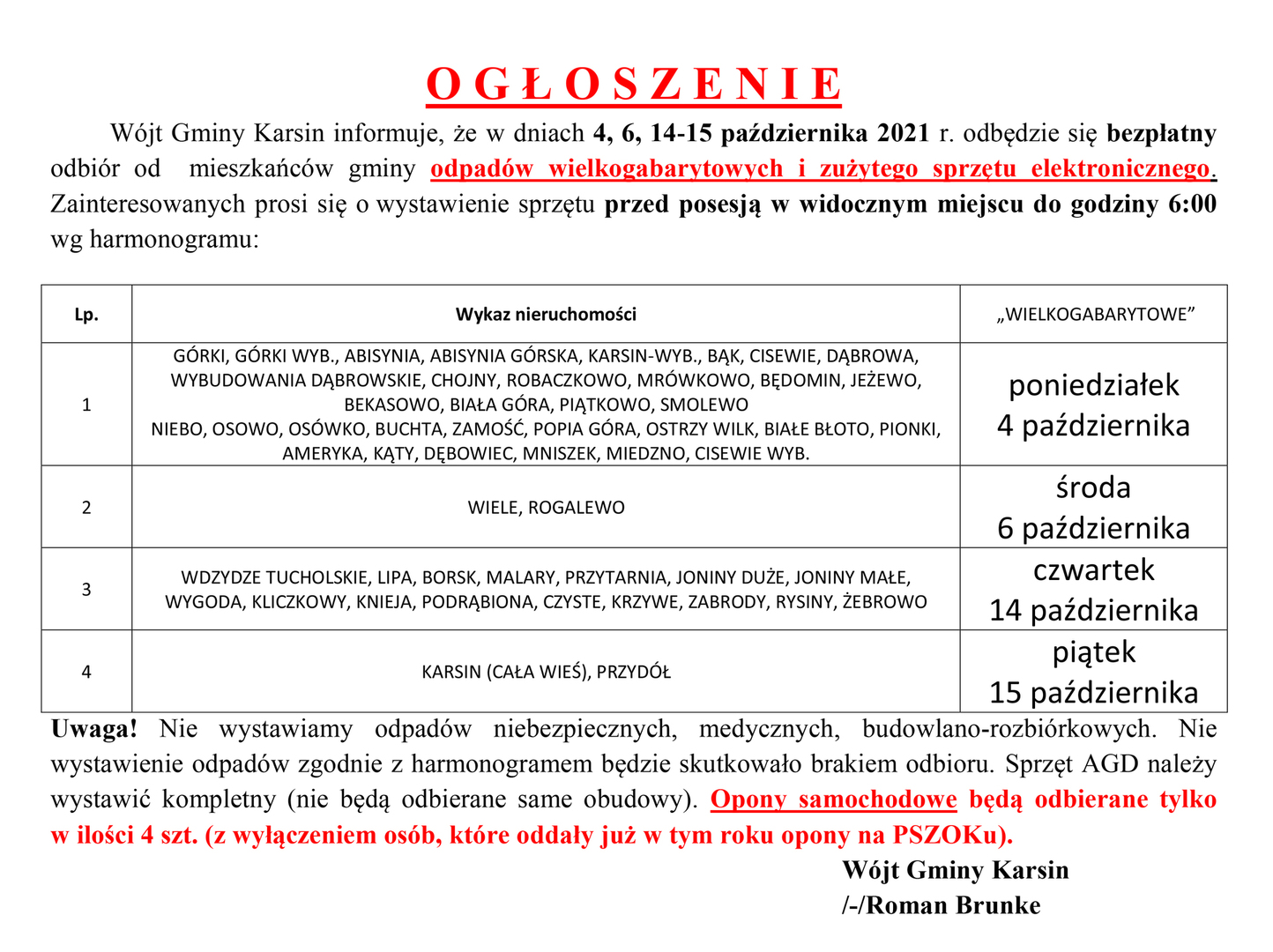 Odbiór odpadów wielkogabarytowych