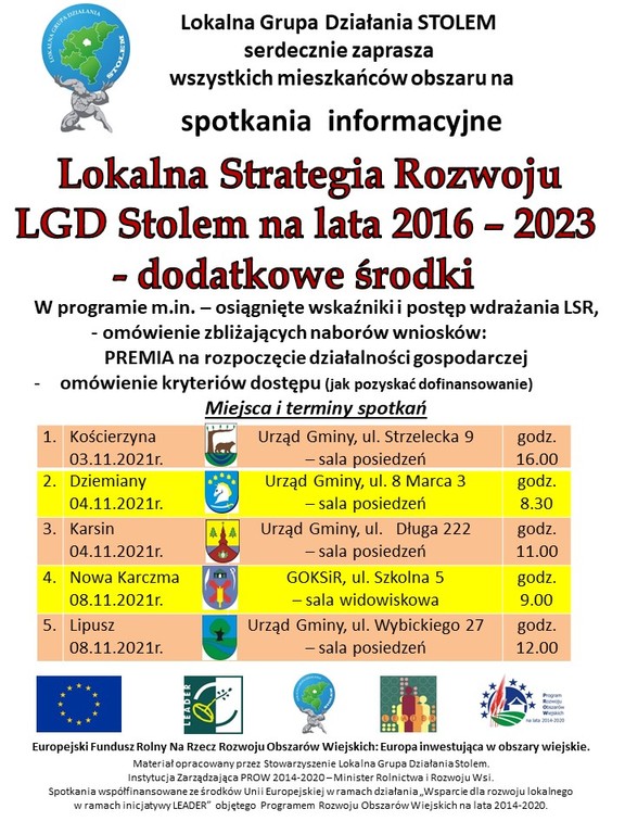 Plakat informujący o spotkaniu informacyjnym 