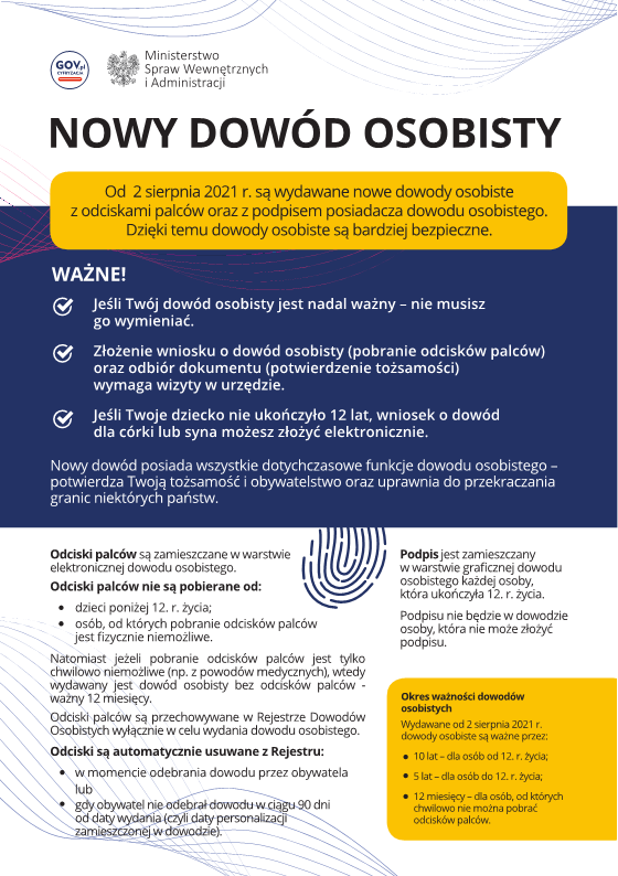 Informacja nowy dowód osobisty 