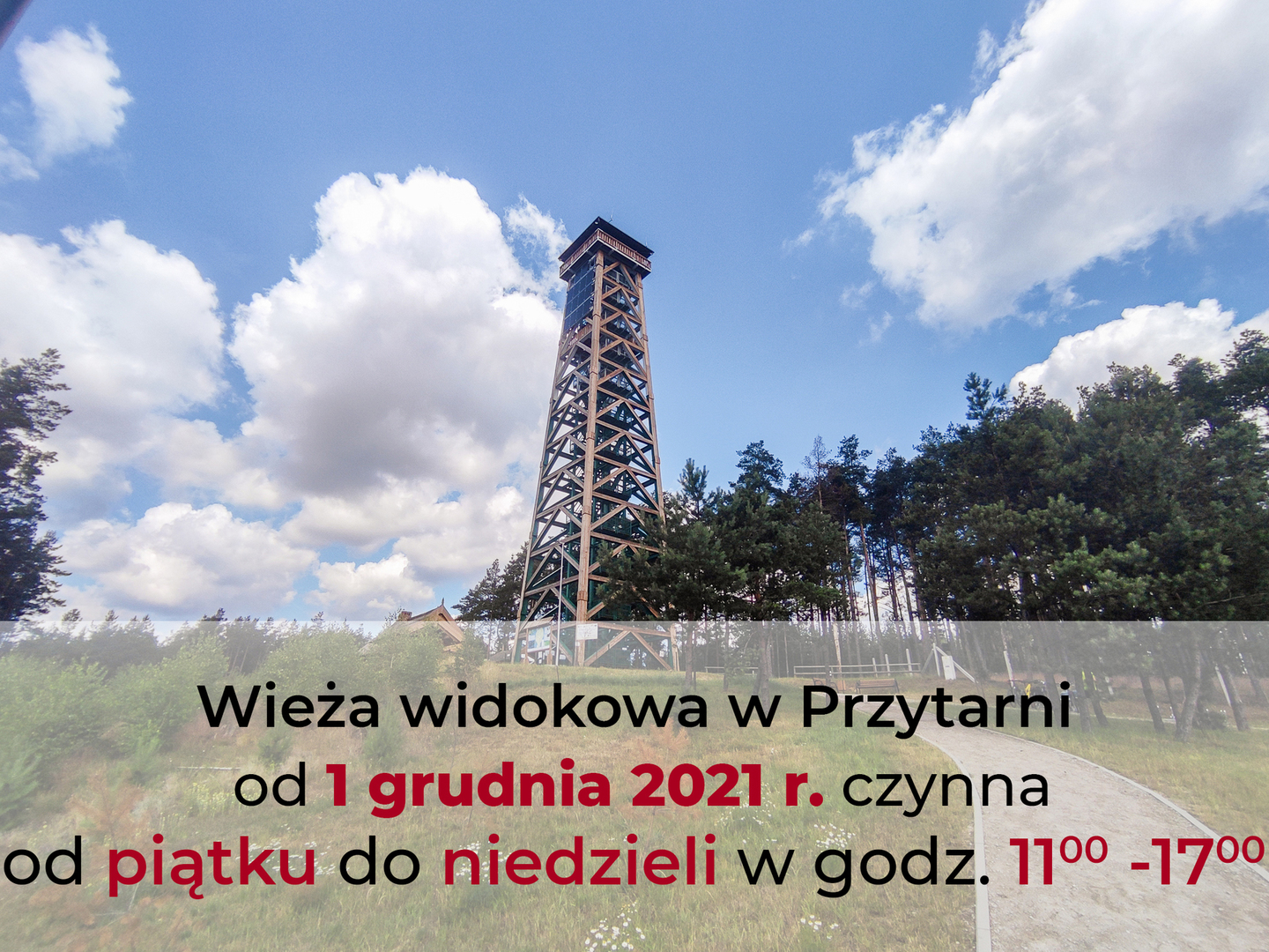 Komunikat wieża widokowa w Przytarni 