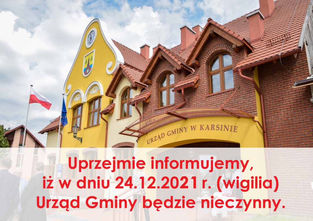 Komunikat - Urząd Gminy Karsin  nieczynny 