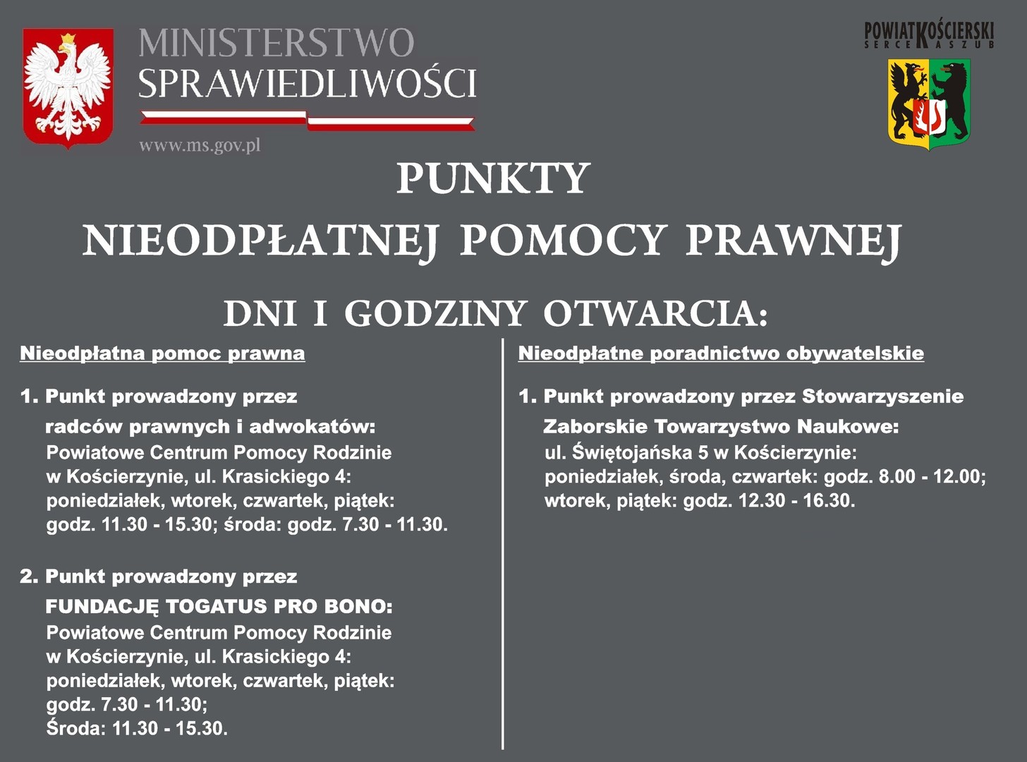 Punkty nieodpłatnej pomocy prawnej 