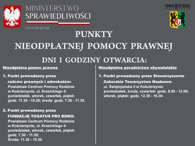 Punkty nieodpłatnej pomocy prawnej