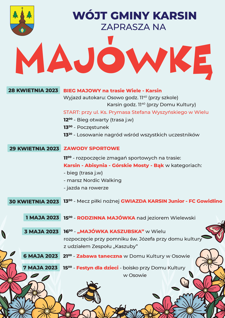 Plan wydarzeń majówkowych
