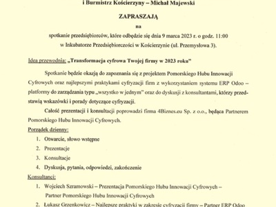 Zaproszenie na spotkanie dla przedsiębiorców