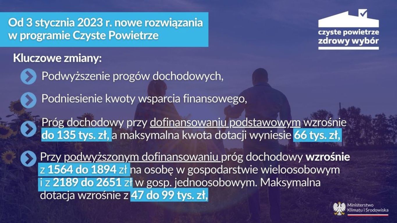 Zmiany w programie "Czyste Powietrze"