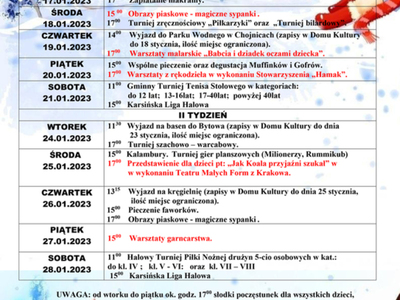 Ferie zimowe Dom Kultury w Karsinie