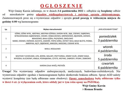 Odpady wielkogabarytowe i zużyty sprzęt elektroniczny