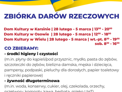 Zbiórka darów rzeczowych