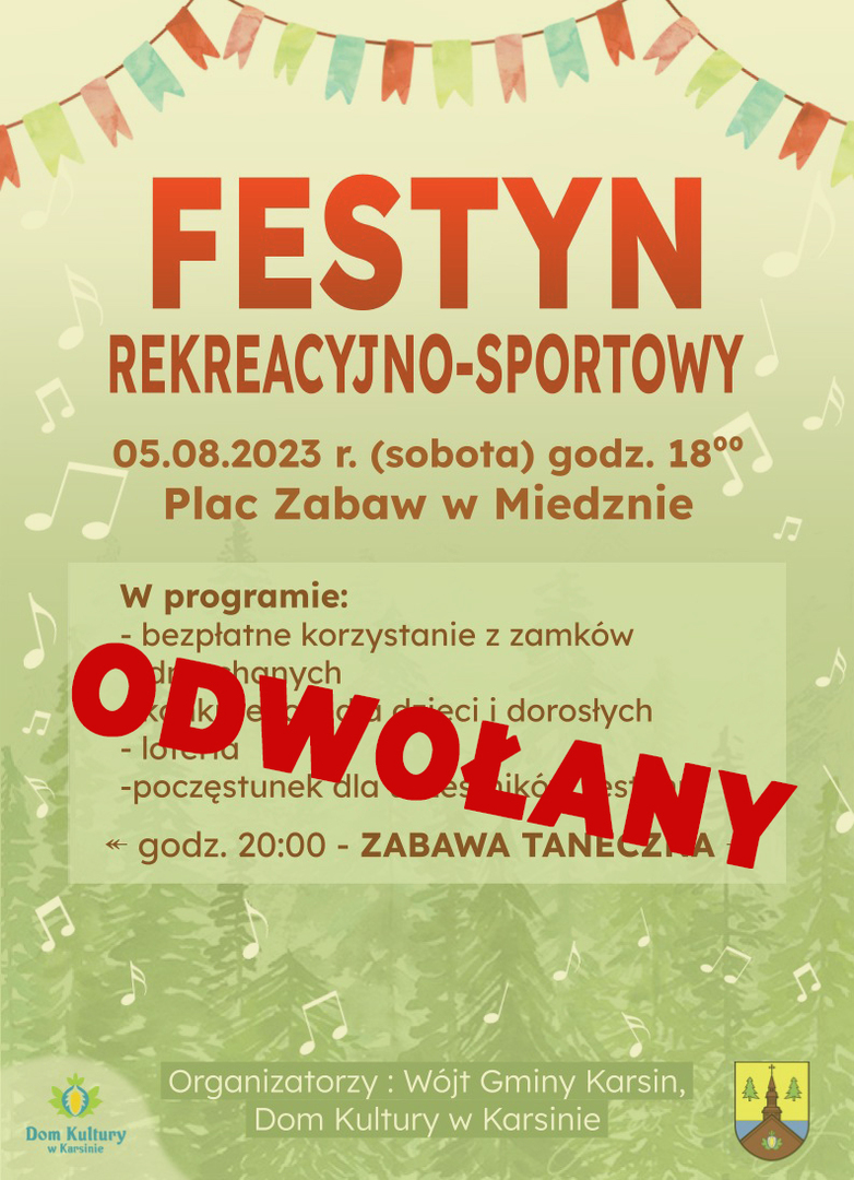 UWAGA! festyn w Miedznie odwołany 