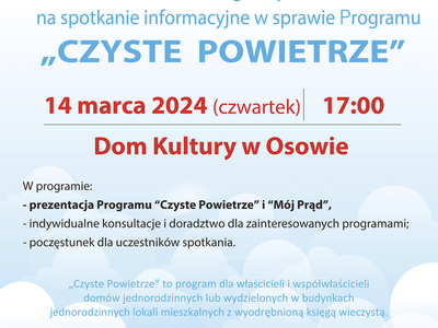 Informacja o spotkaniu w ramach "czystego powietrza"
