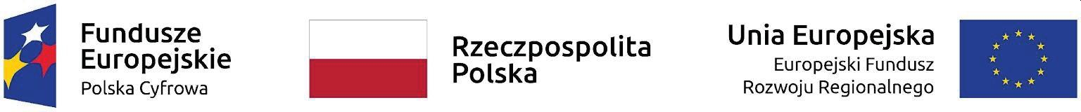 Logo Europejskiego Funduszu Rozwoju Regionalnego Polska Cyfrowa